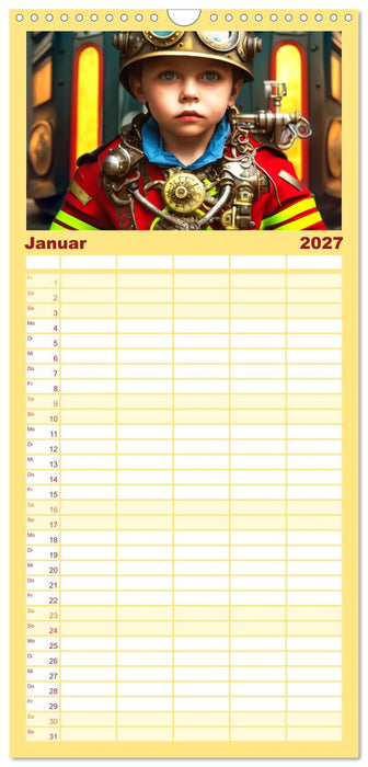 Starke Jungen - Steampunk Welten (CALVENDO Familienplaner 2027)