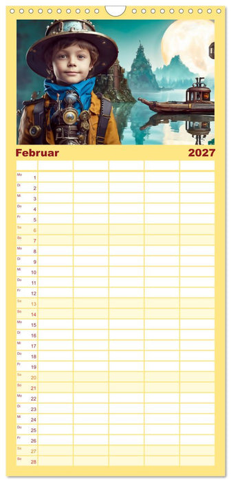 Starke Jungen - Steampunk Welten (CALVENDO Familienplaner 2027)