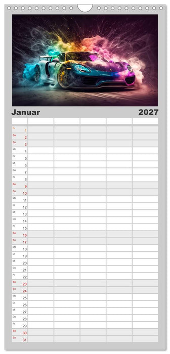 Supercars im Farbenrausch (CALVENDO Familienplaner 2027)