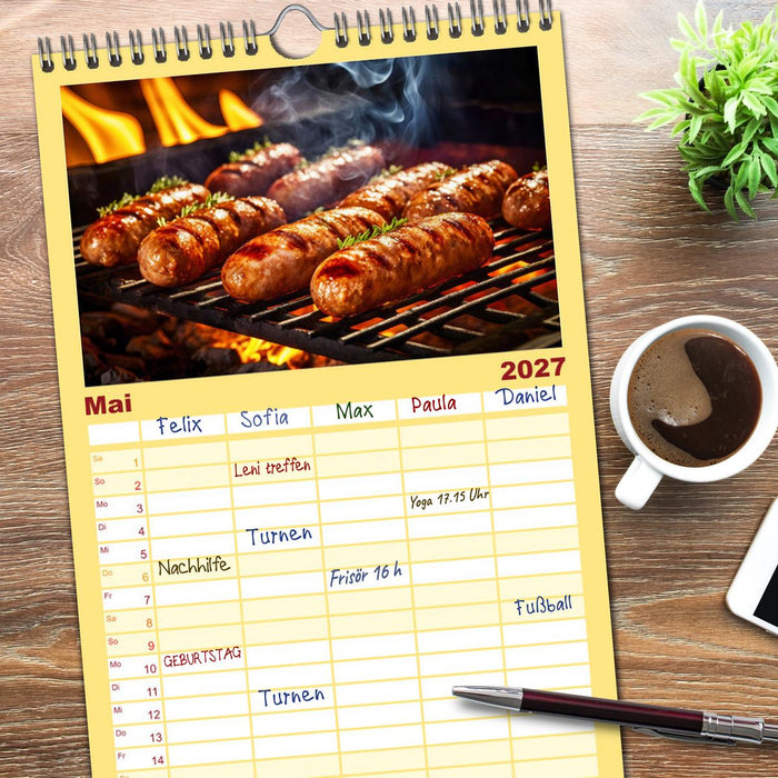 BBQ Feuerzauber - Grillkalender (CALVENDO Familienplaner 2027)