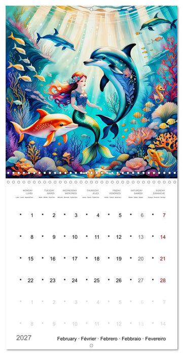 Aventures de sirènes (CALVENDO Calendrier mensuel 2027)