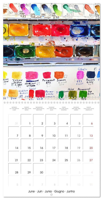 Painting makes you happy - Colourful art material in portrait (CALVENDO Monthly Calendar 2027)
