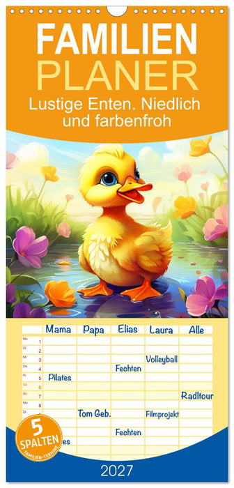 Lustige Enten. Niedlich und farbenfroh (CALVENDO Familienplaner 2027)