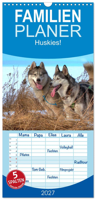 Huskies! (CALVENDO Familienplaner 2027)