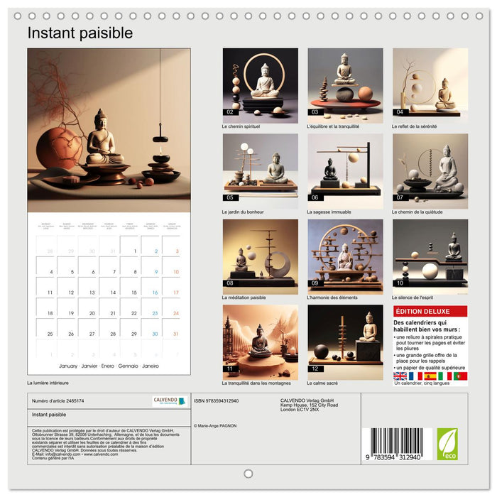 Instant paisible (CALVENDO Calendrier mensuel 2027)