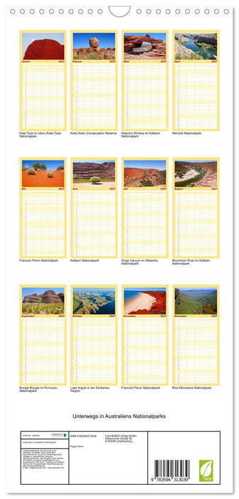 Unterwegs in Australiens Nationalparks (CALVENDO Familienplaner 2027)