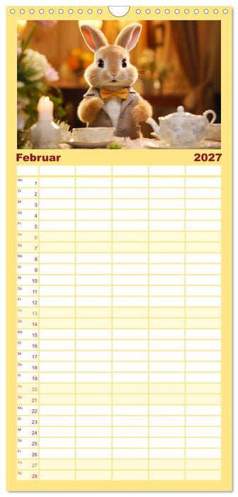 Liebliche Kaninchen. Flauschige Hopsis haben Spaß (CALVENDO Familienplaner 2027)