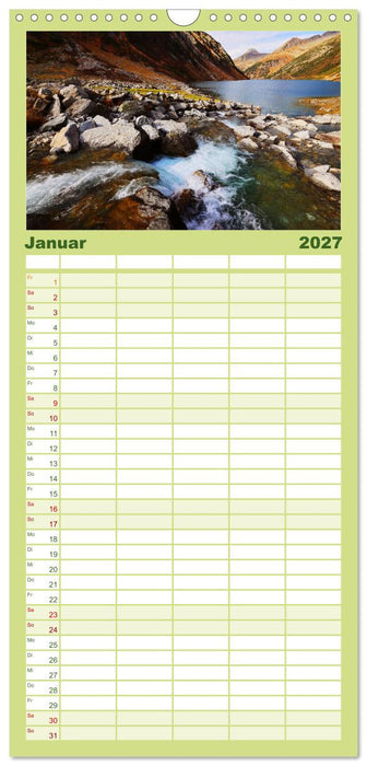 Naturschauspiel Zillertaler Wasser (CALVENDO Familienplaner 2027)