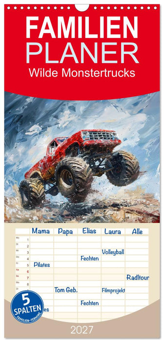 Wilde Monstertrucks (CALVENDO Familienplaner 2027)