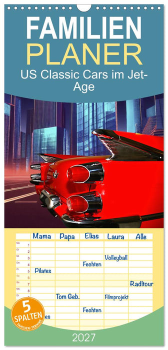 US Classic Cars im Jet-Age (CALVENDO Familienplaner 2027)