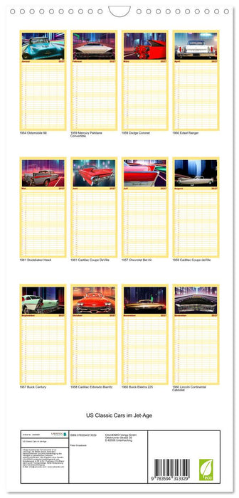 US Classic Cars im Jet-Age (CALVENDO Familienplaner 2027)