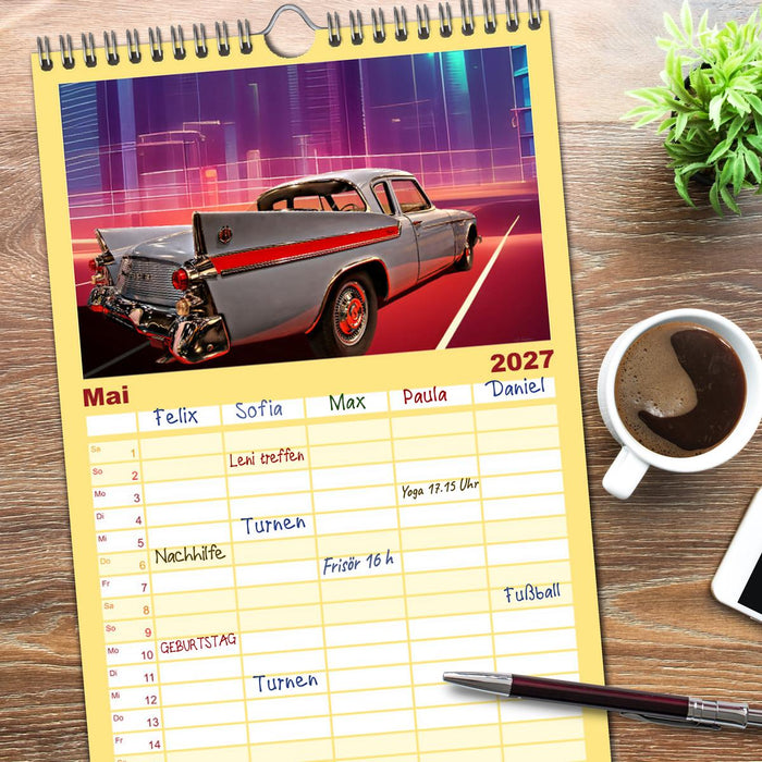 US Classic Cars im Jet-Age (CALVENDO Familienplaner 2027)