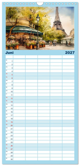 Romantisches Paris (CALVENDO Familienplaner 2027)