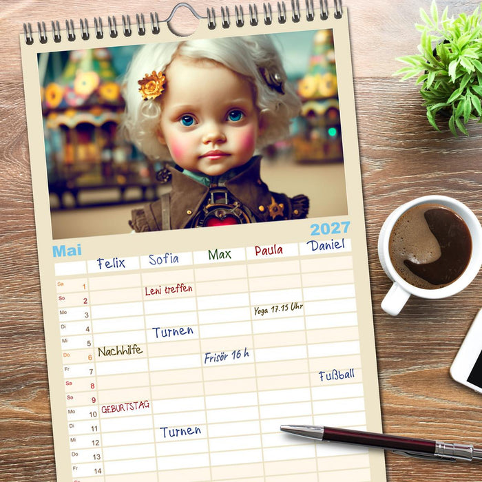 Kleine Steampunk Stars (CALVENDO Familienplaner 2027)