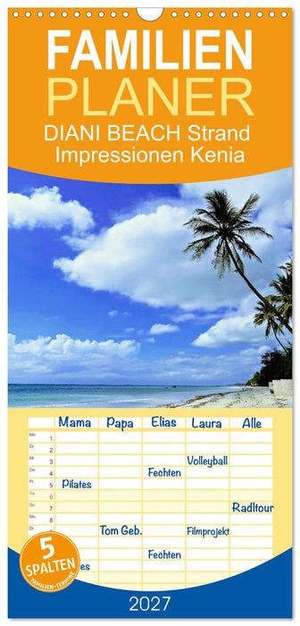 DIANI BEACH Strand Impressionen Kenia (CALVENDO Familienplaner 2027)