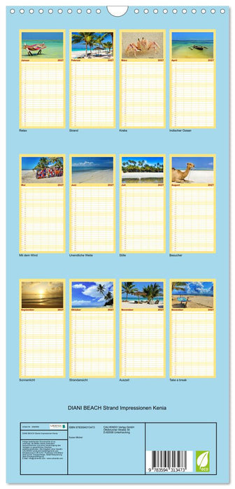 DIANI BEACH Strand Impressionen Kenia (CALVENDO Familienplaner 2027)