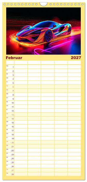 Futuristische Neon Cars (CALVENDO Familienplaner 2027)