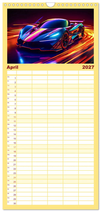 Futuristische Neon Cars (CALVENDO Familienplaner 2027)
