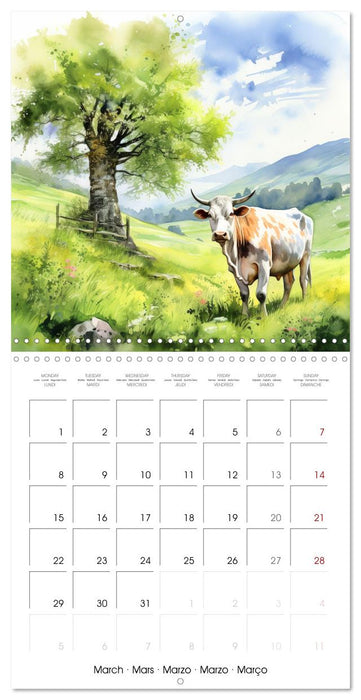 Vaches dans le pré (CALVENDO Calendrier mensuel 2027)
