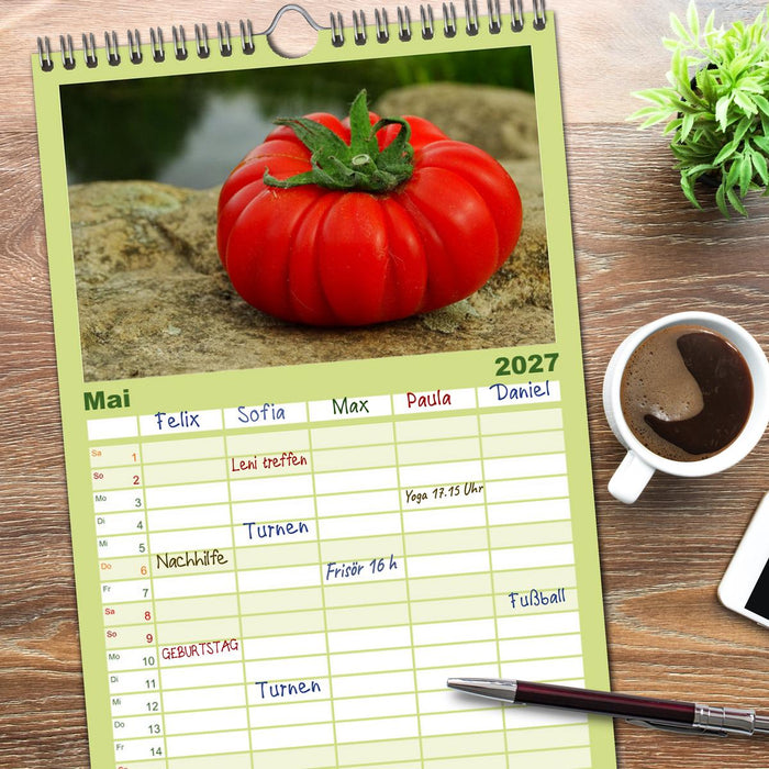 Tomaten Satt (CALVENDO Familienplaner 2027)