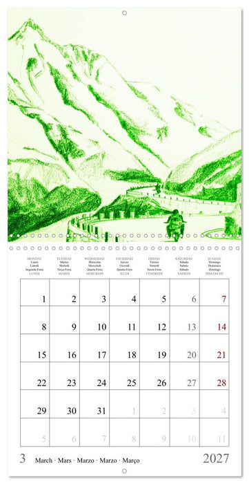 The passion of motorcycling - sketches of freedom (CALVENDO Monthly Calendar 2027)