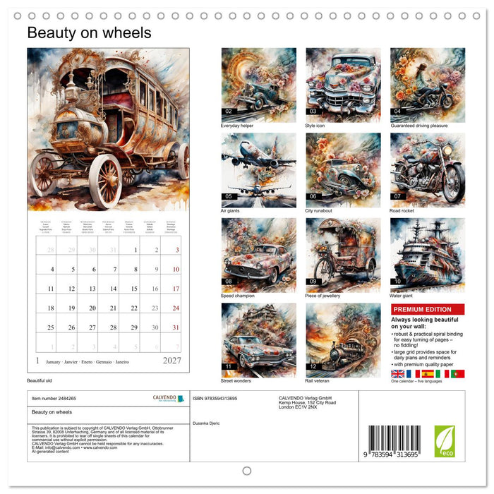 Beauty on wheels (CALVENDO Monthly Calendar 2027)