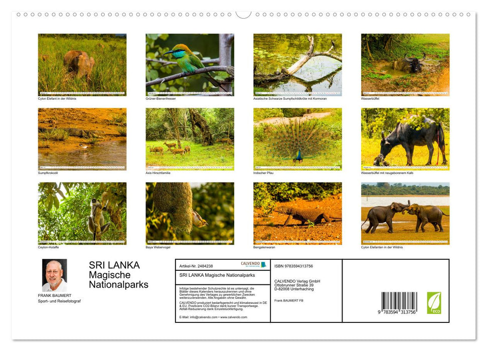 SRI LANKA Magische Nationalparks (CALVENDO Premium Wandkalender 2027)