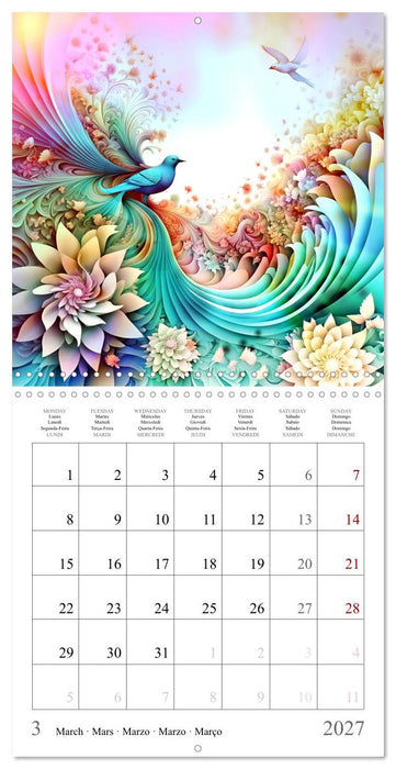 Quatre saisons - Fractales (CALVENDO Calendrier mensuel 2027)
