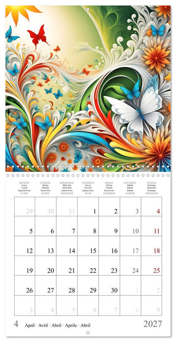 Quatre saisons - Fractales (CALVENDO Calendrier mensuel 2027)