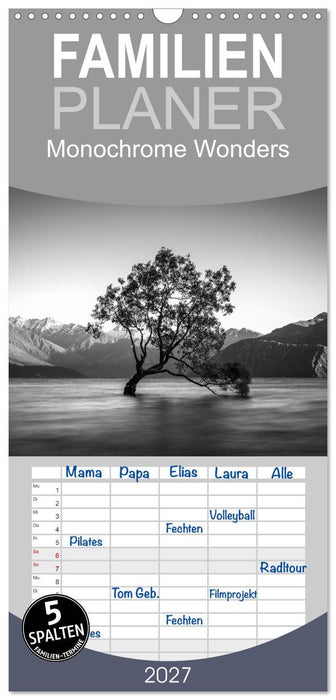 Monochrome Wonders (CALVENDO Familienplaner 2027)