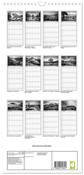 Monochrome Wonders (CALVENDO Familienplaner 2027)