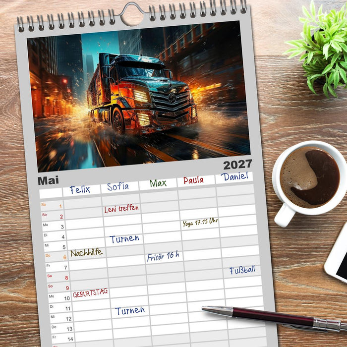 Truck Fantasien (CALVENDO Familienplaner 2027)