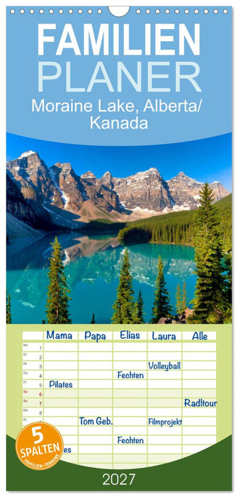 Moraine Lake, Alberta/ Kanada (CALVENDO Familienplaner 2027)