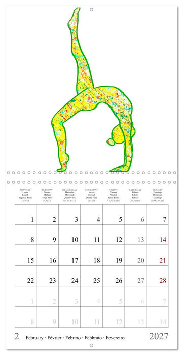 Colorful yoga power world - Acrylic Pouring meets Yoga (CALVENDO Monthly Calendar 2027)