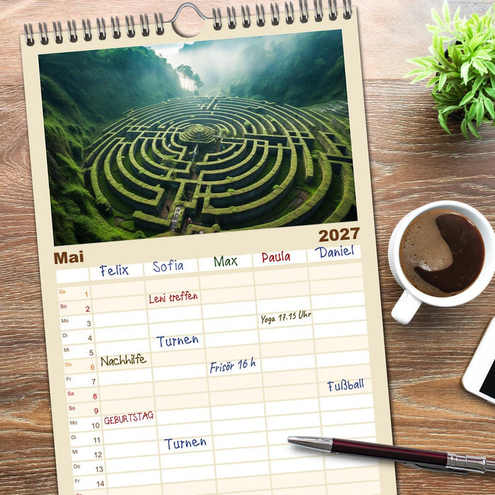 Labyrinth Universum (CALVENDO Familienplaner 2027)