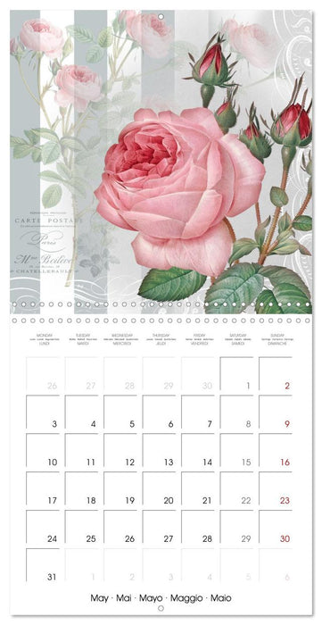 The Magical Roses Collages with roses from Pierre Joseph Redouté (CALVENDO Monthly Calendar 2027)