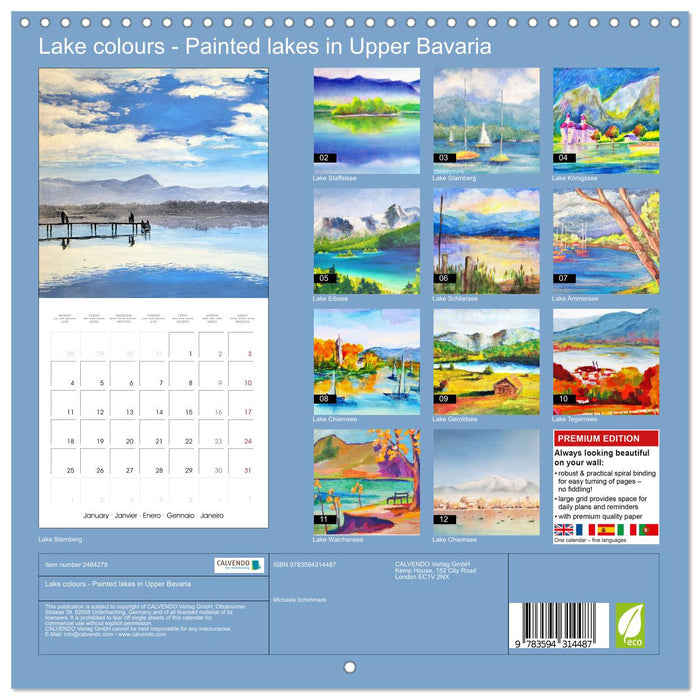 Lake colours - Painted lakes in Upper Bavaria (CALVENDO Monthly Calendar 2027)
