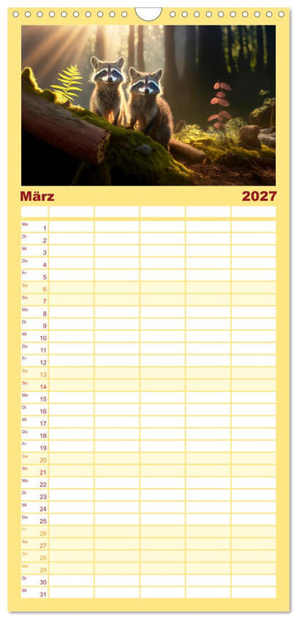 Putzige Tierwelt - gemeinsam die Welt entdecken (CALVENDO Familienplaner 2027)