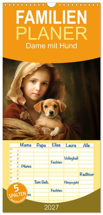 Dame mit Hund (CALVENDO Familienplaner 2027)