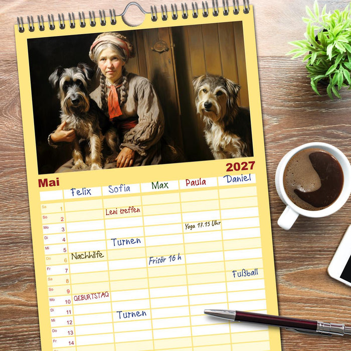 Dame mit Hund (CALVENDO Familienplaner 2027)