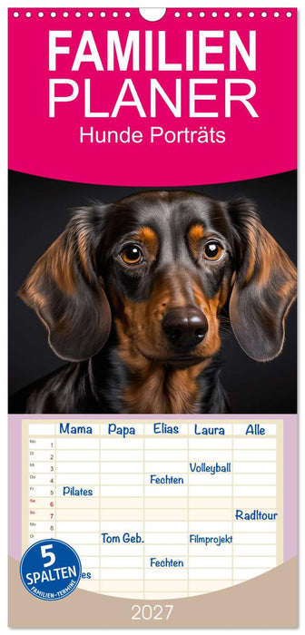 Hunde Porträts (CALVENDO Familienplaner 2027)