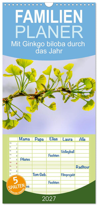 Mit Ginkgo biloba durch das Jahr (CALVENDO Familienplaner 2027)