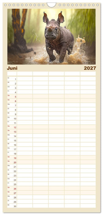 Tierkinder beim Baden (CALVENDO Familienplaner 2027)