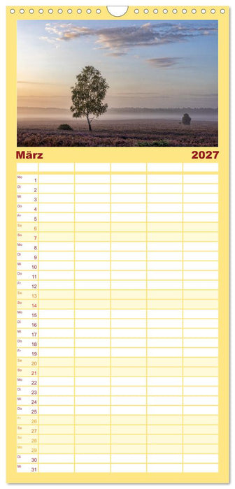 Die Lüneburger Heide - In voller Blüte (CALVENDO Familienplaner 2027)