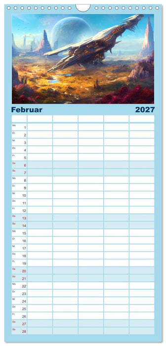 Unterwegs mit Außerirdischen (CALVENDO Familienplaner 2027)