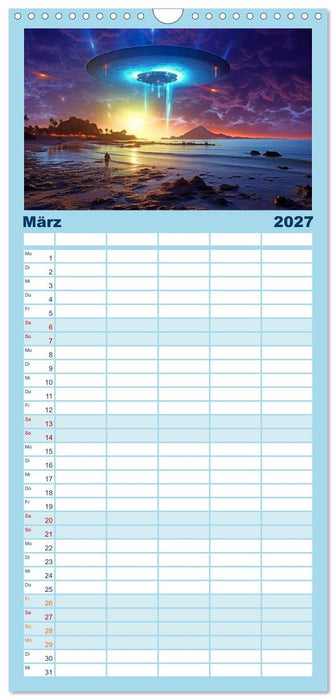 Unterwegs mit Außerirdischen (CALVENDO Familienplaner 2027)