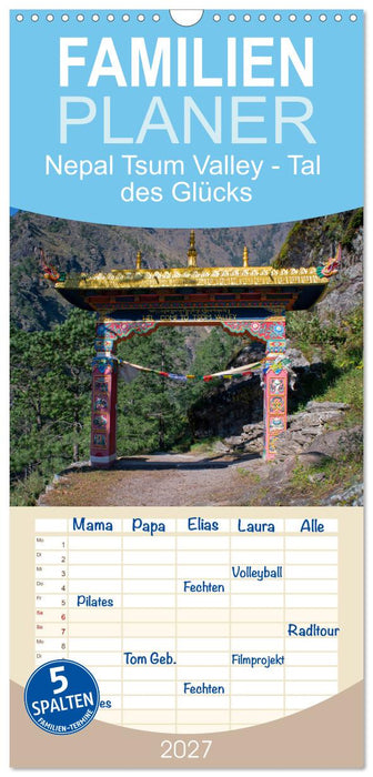 Nepal Tsum Valley - Tal des Glücks (CALVENDO Familienplaner 2027)