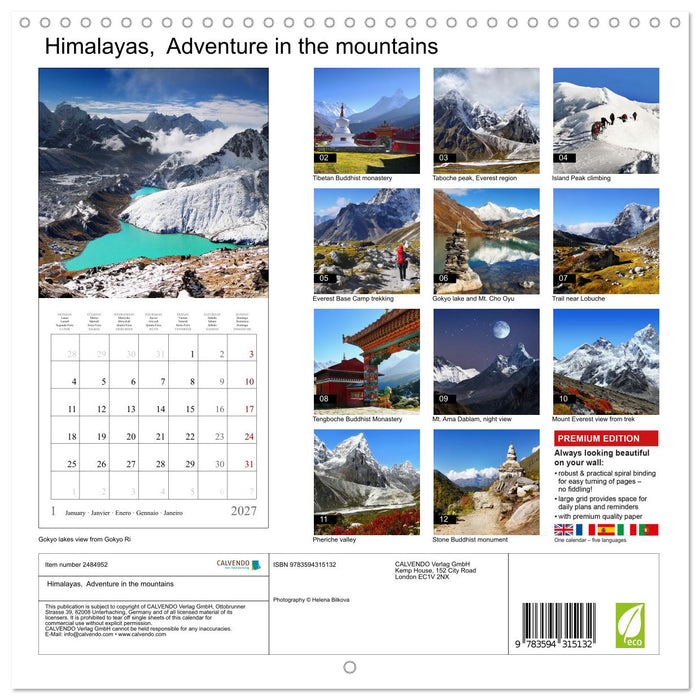 Himalayas, Adventure in the mountains (CALVENDO Monthly Calendar 2027)