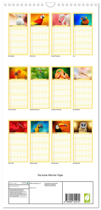 Die bunte Welt der Vögel (CALVENDO Familienplaner 2027)