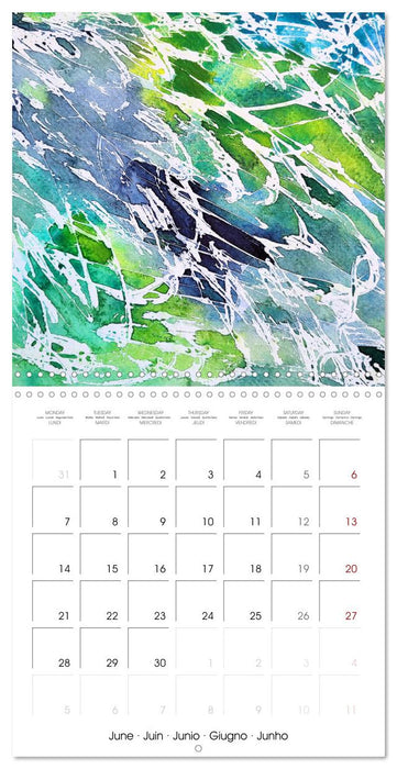 Emerald Waves - Watercolour experiments in green and blue (CALVENDO Monthly Calendar 2027)